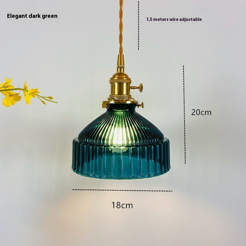 Nordic Retro Brass Glass Chandelier