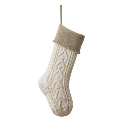 Knitted Wool Christmas Candy Bag Hanging Tassel Socks