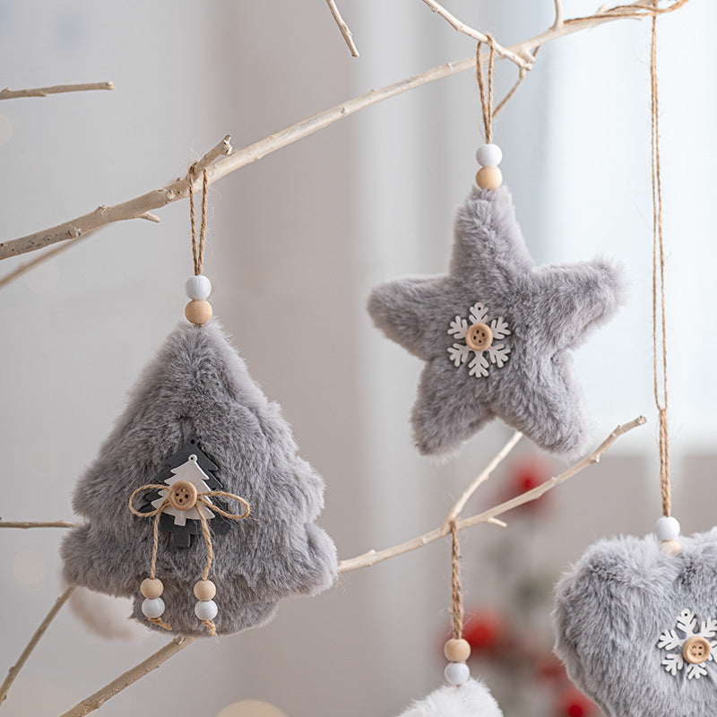 Scene Layout Photo Props Christmas Tree Accessories Five-pointed Star Plush Ornaments