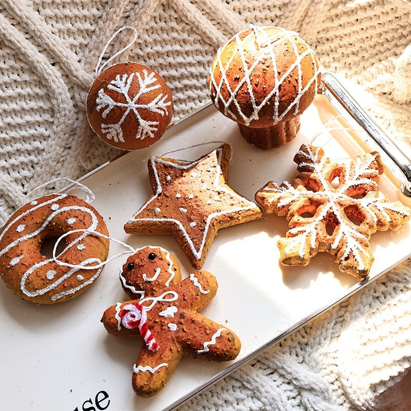 Pendentif boule de Noël en pain d'épice Ins Style pour sapin de Noël, ornements de célébrités Internet à faire soi-même