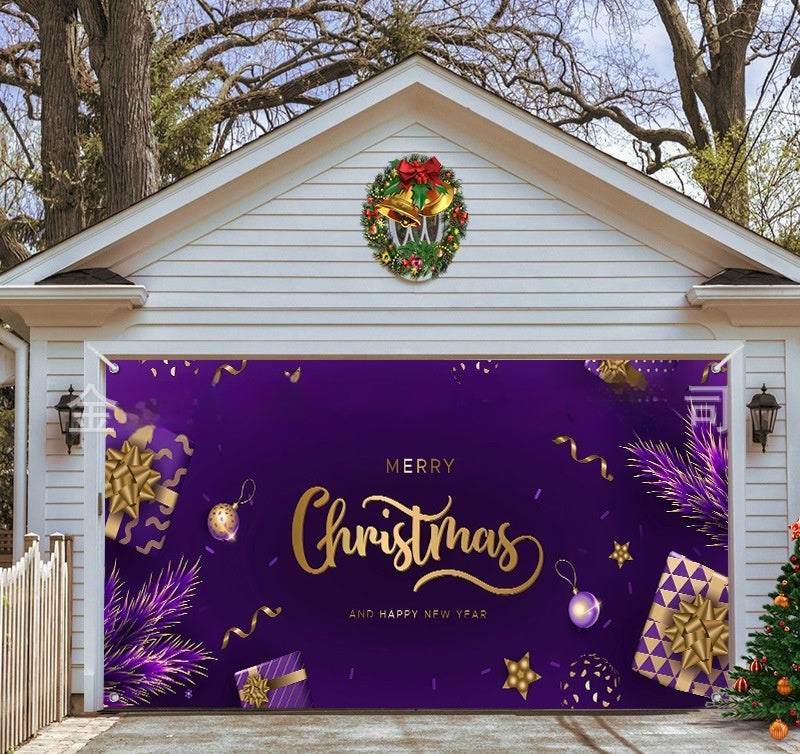 Christmas Background Fabric Garage Door Decoration Holiday Party Banner Amazon Tapestry