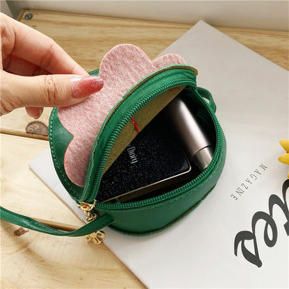 Monedero con forma de fresa para niñas, bonito bolso cruzado para hombres y mujeres, para bebés, con decoración