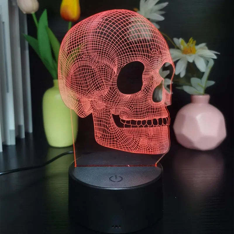 Petite lampe de nuit 3D Halloween crâne lumière extérieure LED lampe à économie d'énergie cadeau décoration