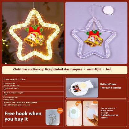 Christmas Decoration Pendant Five-pointed Star Horse Running LED Light