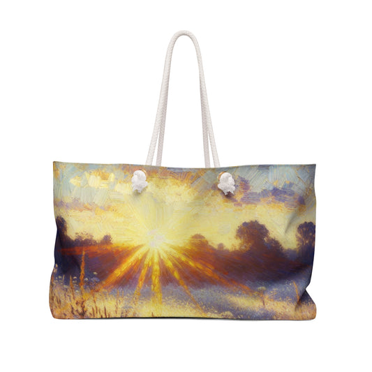 "Wildflower Sunrise" - El bolso Alien Weekender estilo impresionista