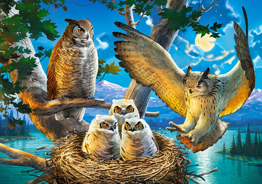 5D Owl Family Tree Full Rock Diamond Painting