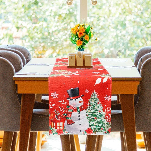 Christmas Tree Printing Waterproof Dyed Tablecloth