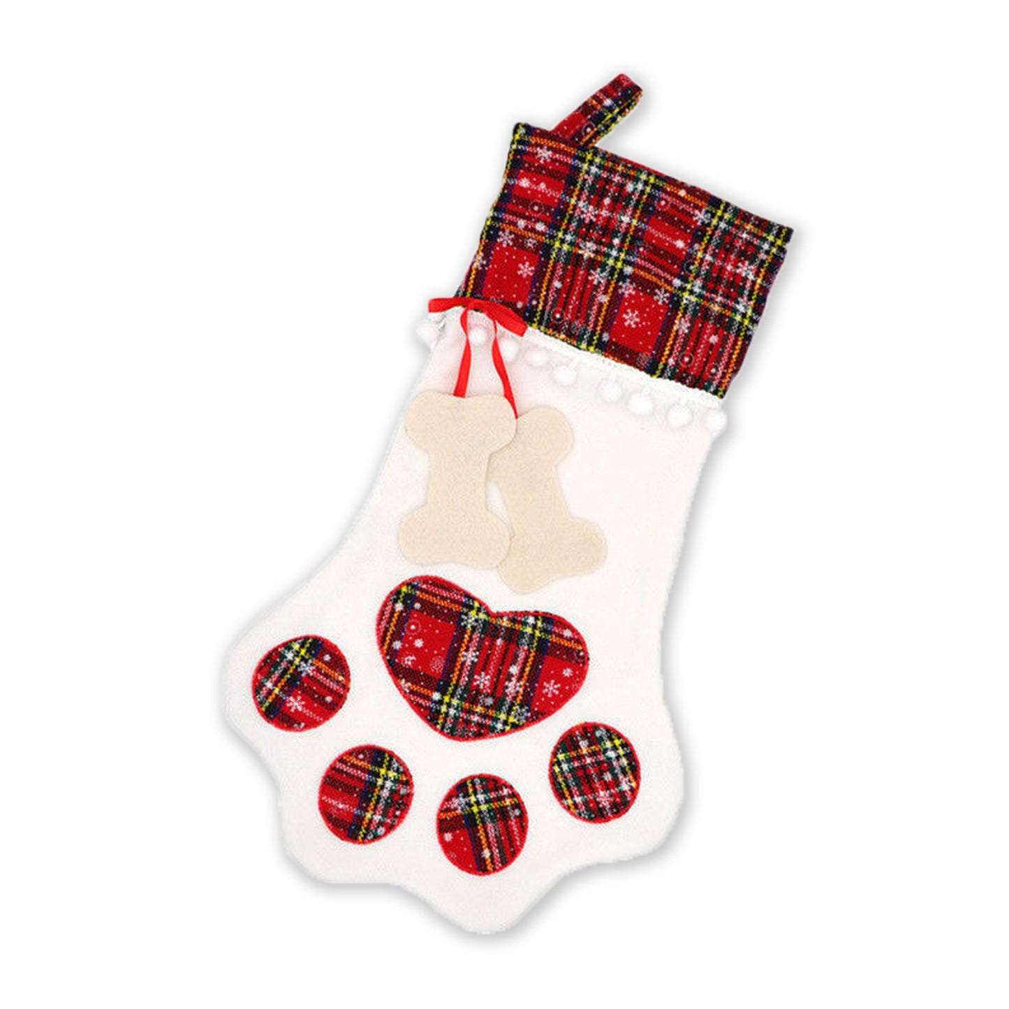 Pieces Buffalo Plaid Pet Stockings For Cats And Dogs - Paw Pattern Hanging Christmas Decorations