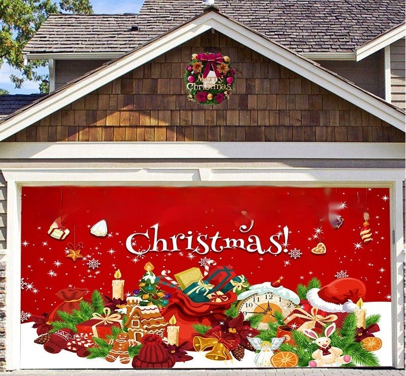 Christmas Background Fabric Garage Door Decoration Holiday Party Banner Amazon Tapestry