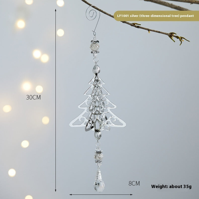 Christmas Three-dimensional Snowflake Decoration Diy Christmas Tree Bell Wrought Iron