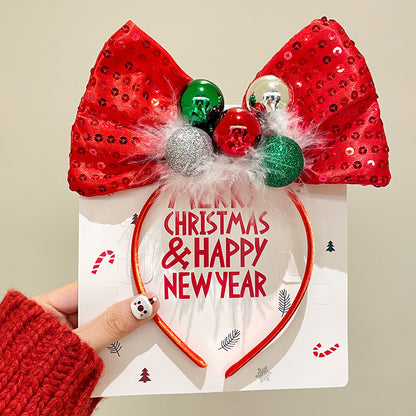 Bandeau de Noël Décoration de sapin Serre-tête Nœud Pince à cheveux