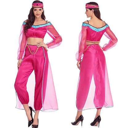 Vestido de princesa Jasmine para mujer, para Halloween, para actuaciones en el escenario