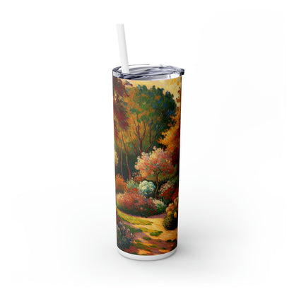 "Fauvist Garden Oasis" - The Alien Maars® Skinny Tumbler with Straw 20oz Fauvism Style