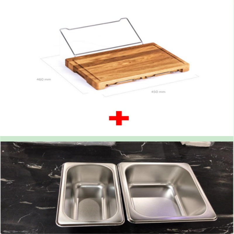 Tabla de cortar de cocina para verduras con bandejas, caja de almacenamiento, tabla para cortar alimentos de bambú, multifunción, suave y práctica