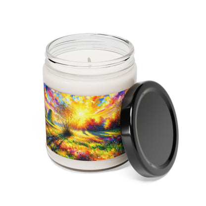 "Vibrant Springtime Sky" - Vela de soja con aroma a alienígena, 9 oz, estilo fauvismo