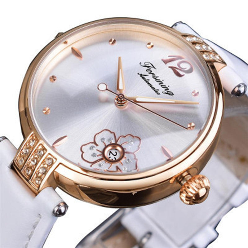 Reloj mecánico totalmente automático para mujer.