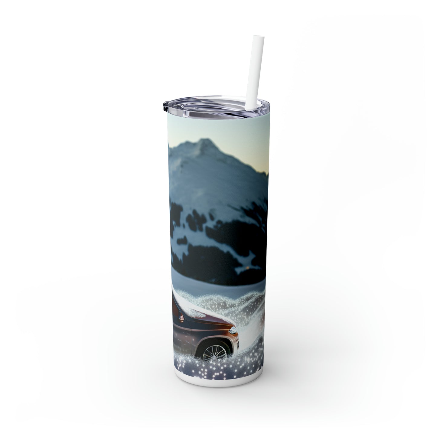 « Winter Hideaway » - The Alien Maars® Skinny Tumbler avec paille 20oz Style photoréalisme