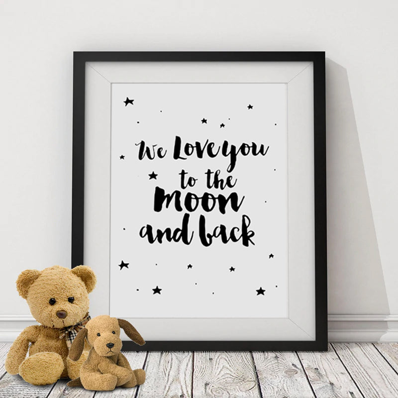 love you to the moon canvas