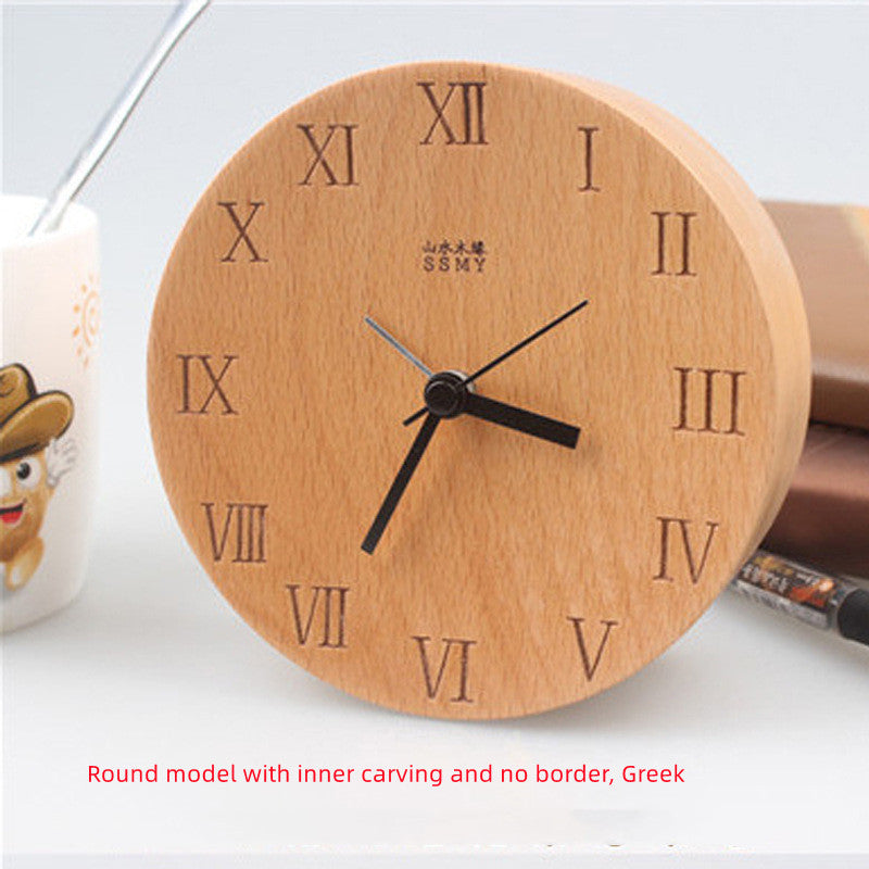 Solid Wood Clock Decoration Living Room Modern Minimalist