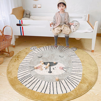 Round Children's Room Carpet Cartoon Animals