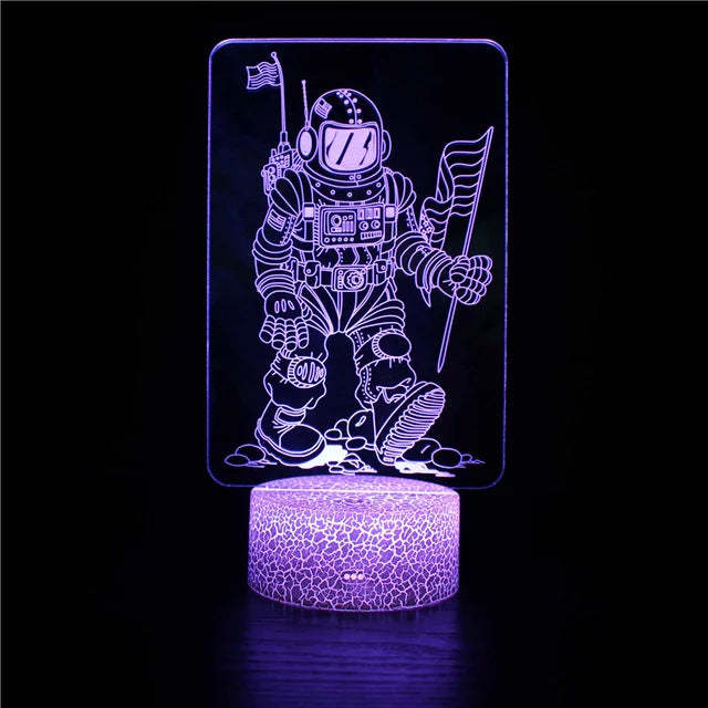 Spaceship Rocket Astronaut Series 3D Table Lamp