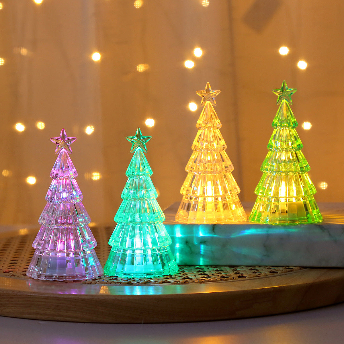 Christmas Decoration Light-emitting Christmas Tree Crystal Small Night Lamp