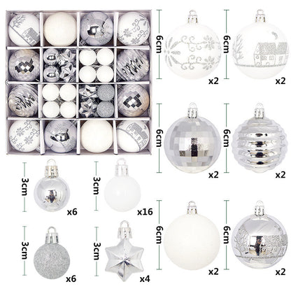 Lot de 44 pendentifs en forme de boule en papier peint galvanisé