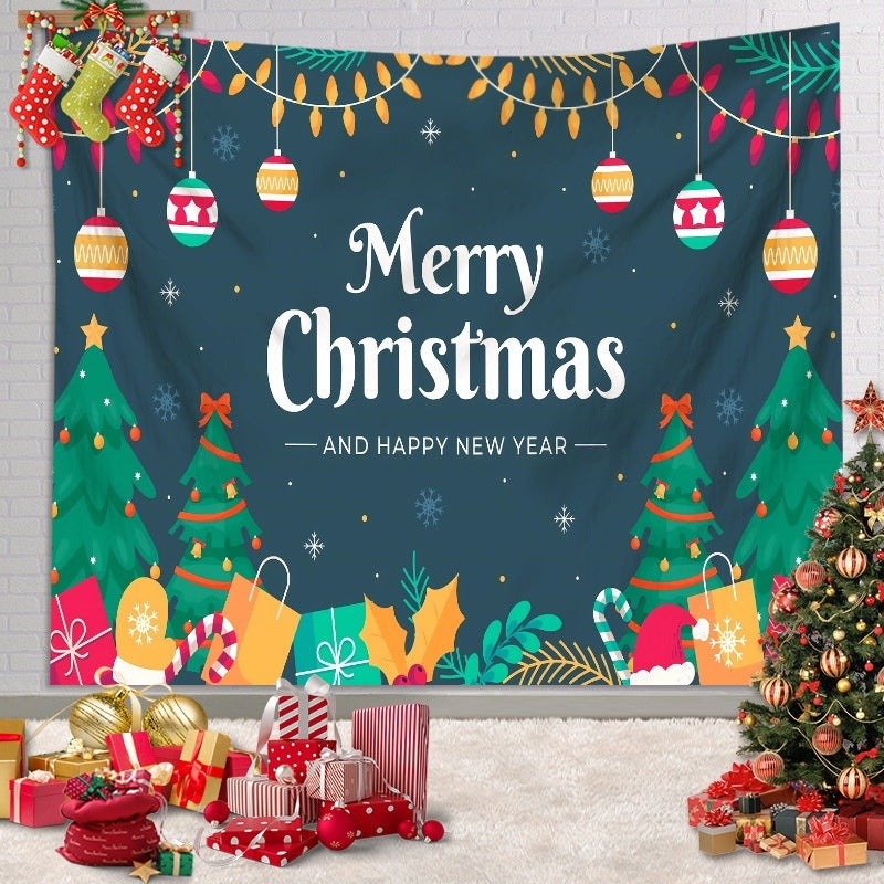 Christmas Background Fabric Garage Door Decoration Holiday Party Banner Amazon Tapestry