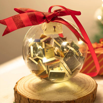 Décorations de Noël Pendentifs de boules de Noël remplis de livres