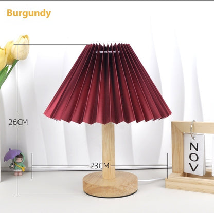 Vintage Pleated Remote Control Small Night Umbrella-shaped Bedside Lamp Creative Gifts