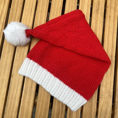 Nuevo gorro navideño de punto con bola de pelo, decoración para fiestas navideñas, gorro cálido para invierno