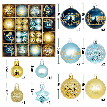 Lot de 44 pendentifs en forme de boule en papier peint galvanisé