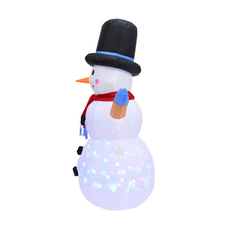 LED Light Inflatable Model Christmas Snowman Colorful Rotate Airblown Dolls Toys For Holiday Household Party Accessory