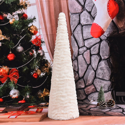 Árbol de Navidad blanco con copos de nieve de franela, decoraciones creativas para el hogar