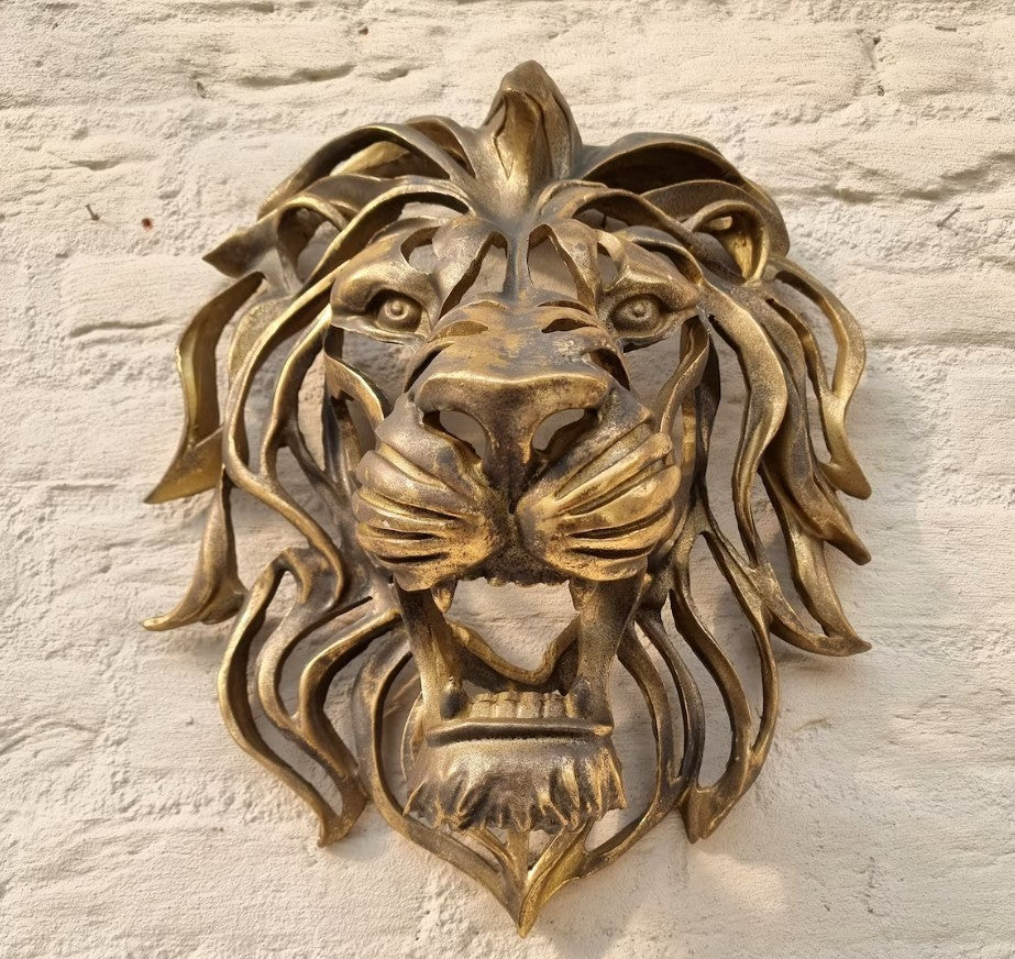 Lion's Head Wall Hanging Art Metal Sculpture