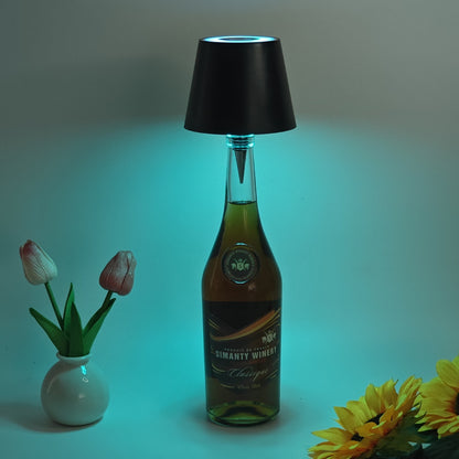 Lámpara de escritorio inalámbrica LED creativa para botella de vino, lámpara decorativa de ambiente con carga portátil desmontable