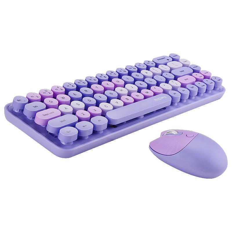 Wireless Keyboard Mouse Punk Color Matching