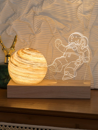 Lampe de chargement de planète scandinave, veilleuse d'astronaute, cadeau d'anniversaire pour petite amie, lumière décorative de chambre à coucher, lampe de chevet pour garçons