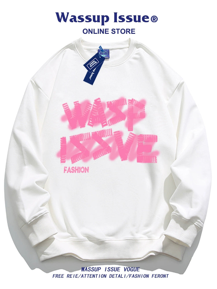 Wassup Issue Sudadera de hombre con cuello redondo y pareja