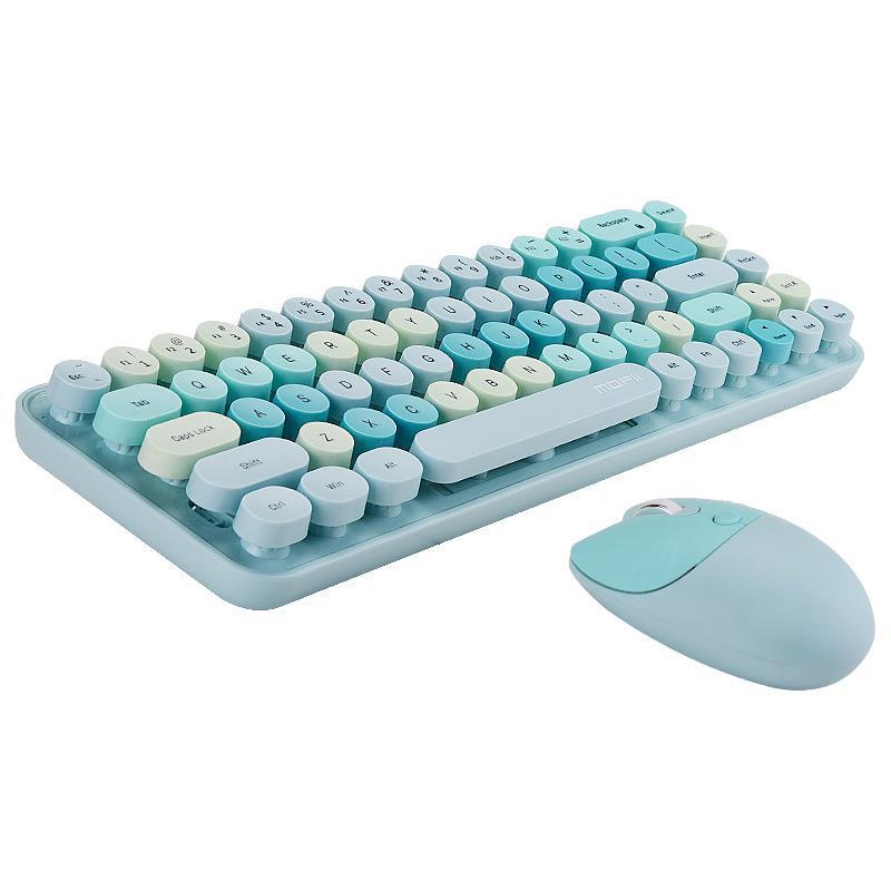 Wireless Keyboard Mouse Punk Color Matching