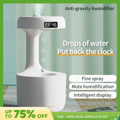 Water Droplet Air Humidifier Anti-Gravity Ultrasonic Cool Mist Maker Night Light Weightless Sprayer with LED Night Light