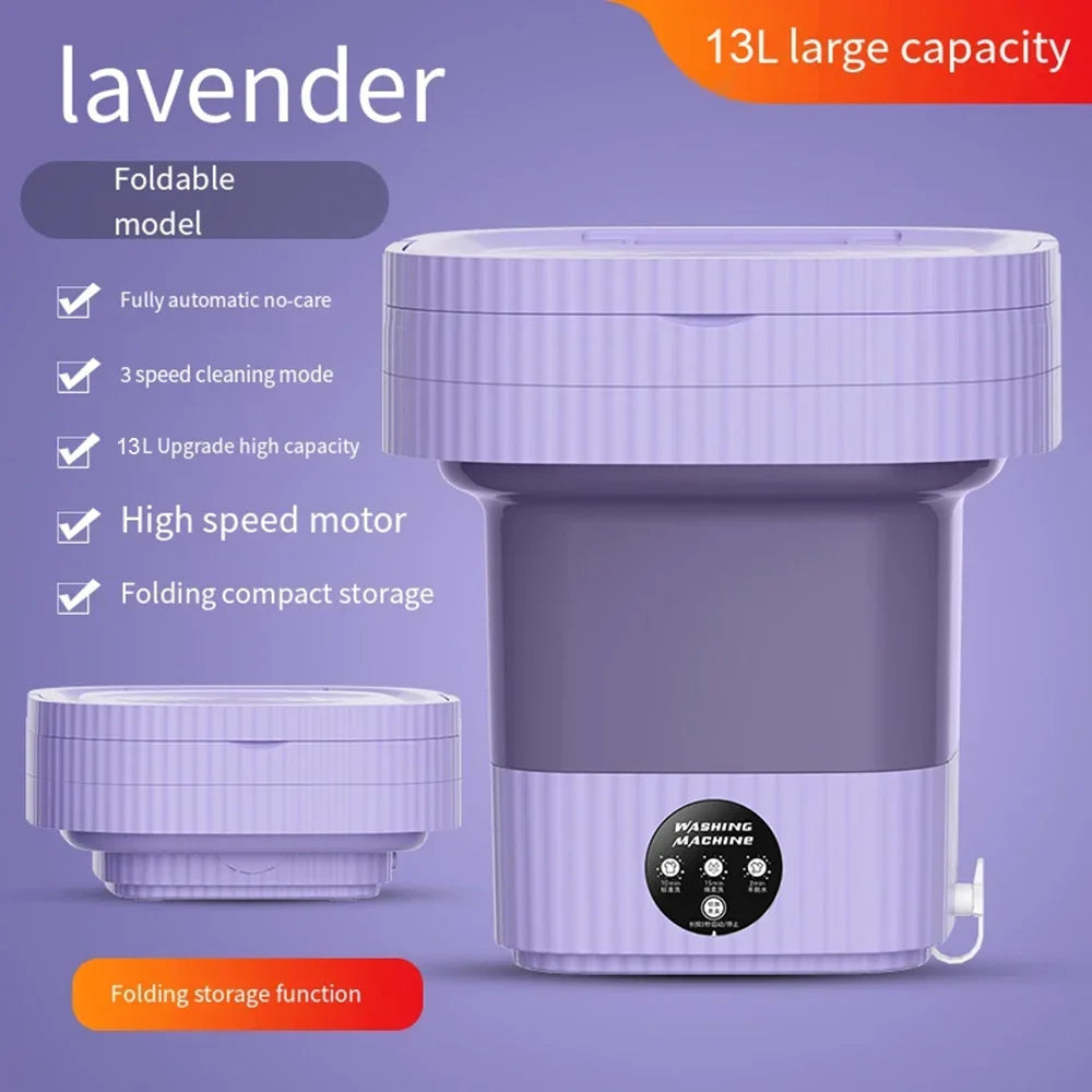 Machines à laver pliantes portables de 13l, grande avec seau de séchage pour vêtements, sous-vêtements, chaussettes, petite laveuse, Mini Machine de voyage et de maison