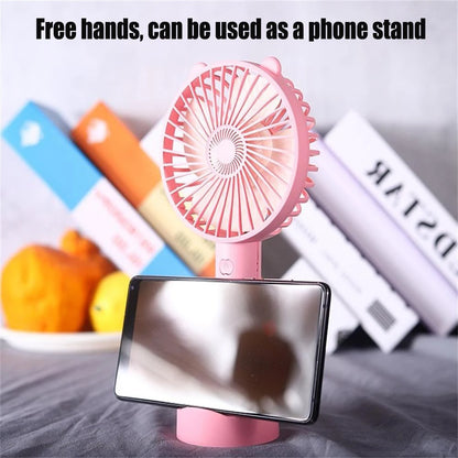 USB Mini Handheld Fan Cooler Portable Small Charging Fan Mini Silent Charging Desk Dormitory Office Student Gifts Long Enduranc