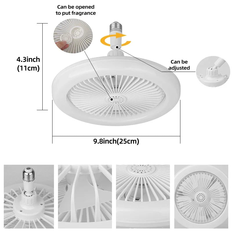 Ventilador De Teto Com Led Lâmpada Novo Com Control Remoto