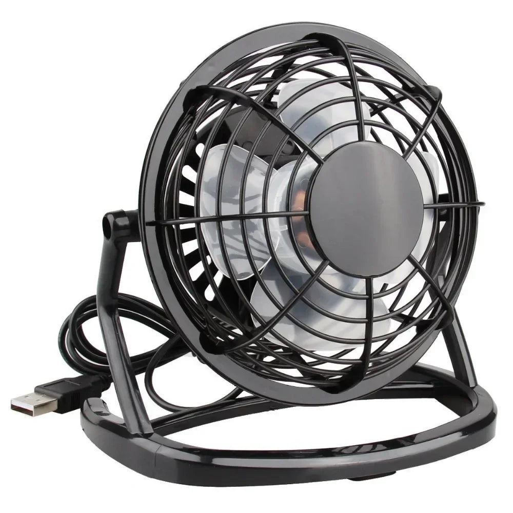 180 ° USB ventilateur silencieux refroidisseur de bureau pour ordinateur portable ordinateur de bureau Ofiice été ventilateur de refroidissement 4 pales rotatif USB Mini ventilateurs prise