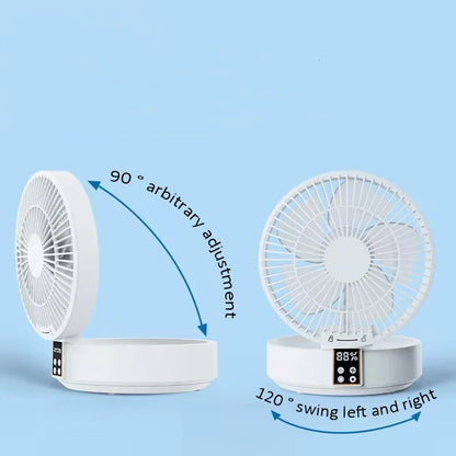 Xiaomi-ventilador de mesa plegable para aire acondicionado, 3 engranajes, inalámbrico, montado en la pared, luz LED, recargable por USB, remoto, 4000mAh