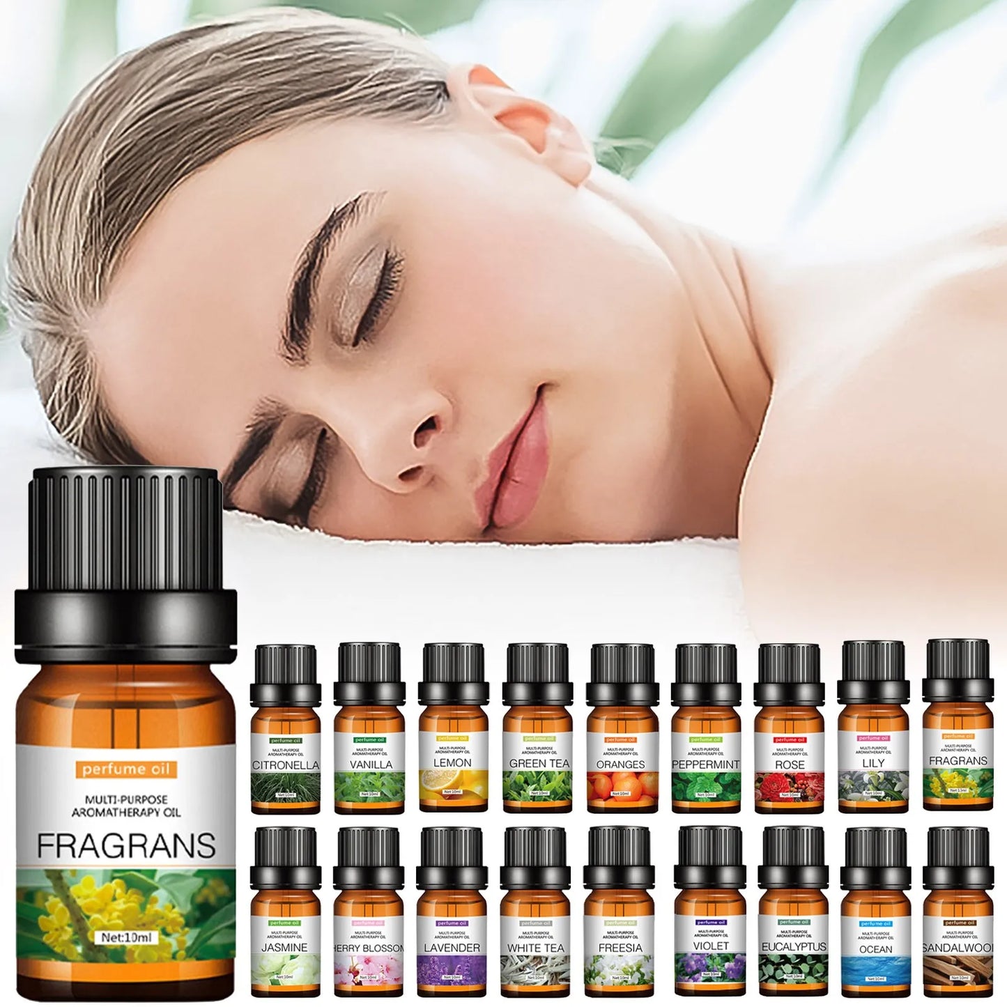 Huile essentielle de fruits et de fleurs, soluble dans l'eau, soulage le Stress, pour humidificateur, diffuseur d'arôme, lampe de parfum, aromathérapie rafraîchissante