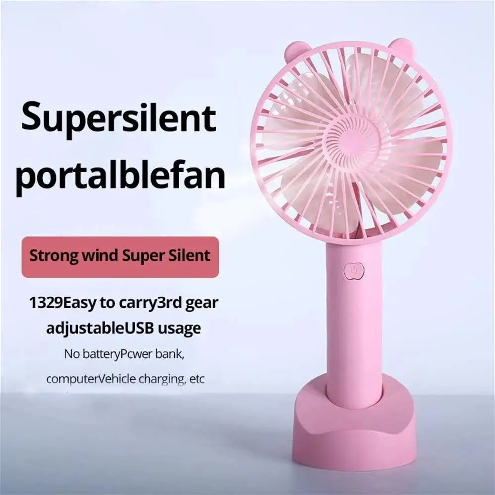 USB Mini Handheld Fan Cooler Portable Small Charging Fan Mini Silent Charging Desk Dormitory Office Student Gifts Long Enduranc