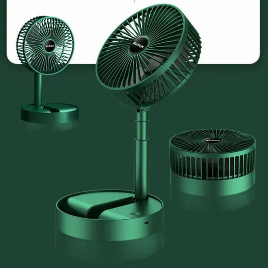 Ventilador eléctrico USB de 6 pulgadas, ventilador pequeño plegable telescópico con carga USB, altura y cabezal ajustables súper silenciosos, ideal para oficina y hogar