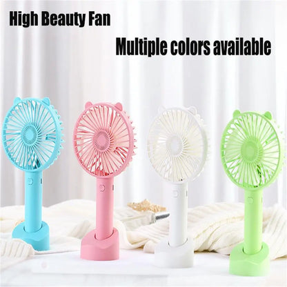 USB Mini Handheld Fan Cooler Portable Small Charging Fan Mini Silent Charging Desk Dormitory Office Student Gifts Long Enduranc